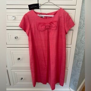 Linen Sara Campbell salmon dress with bow